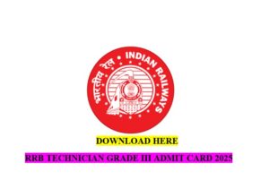 RRB Technician DV Admit Card 2025